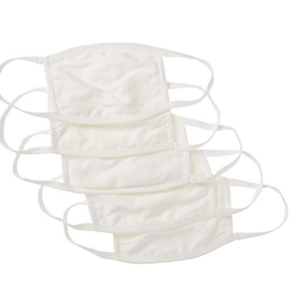 FREE Pack of 50 Reusable New White Cotton Face Masks